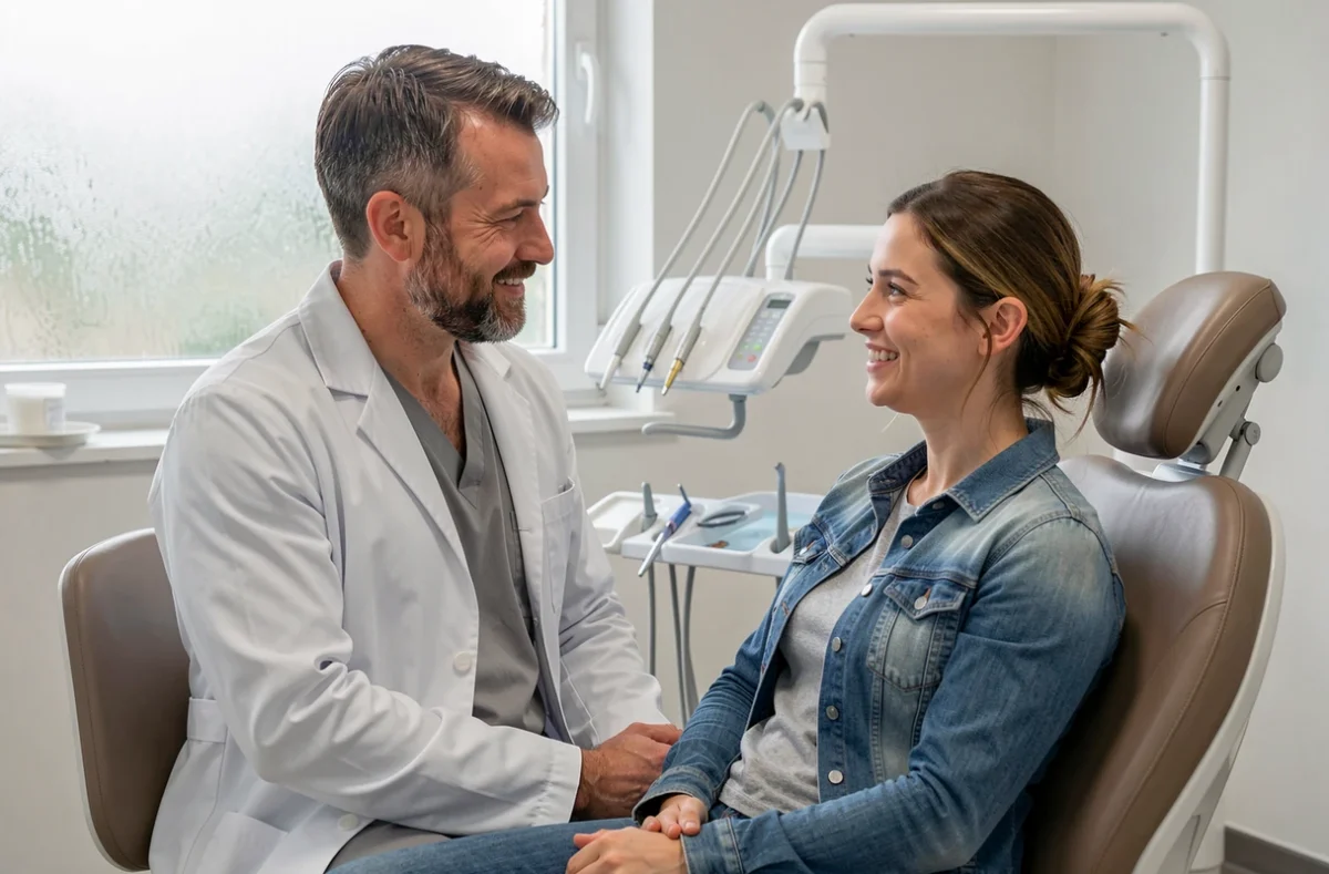 Dr Ephraim Fareau, chirurgien-dentiste dans le Bas-Rhin, en consultation avec une patiente