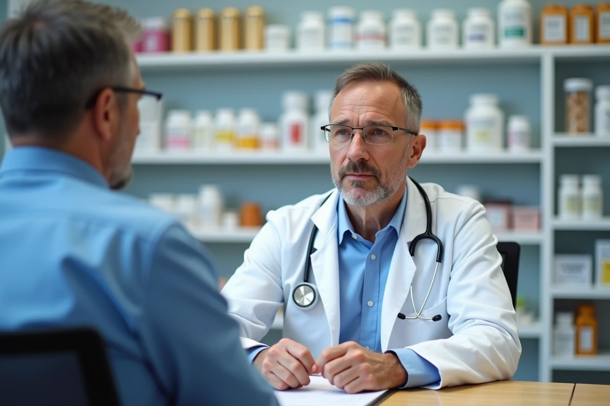 Professionnel de santé en consultation avec un client